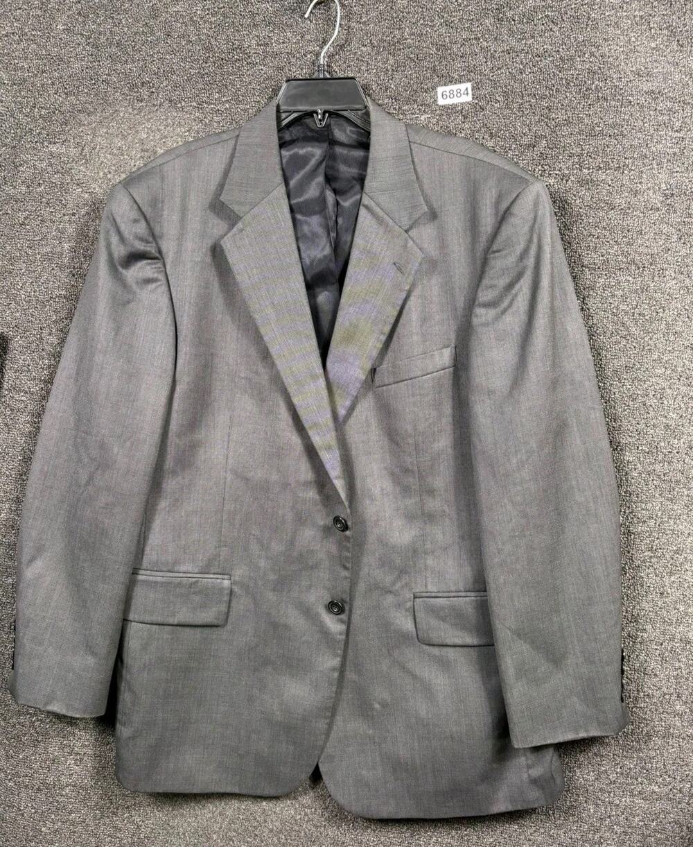 Oscar De La Renta Blazer Mens Size 46R Gray Wool Sport Coat Two Button Classic